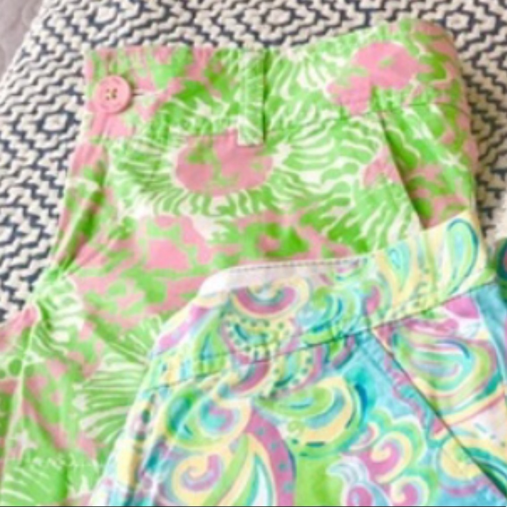 Lilly Pulitzer green and pink shorts 🐠💞🐠💞🐠